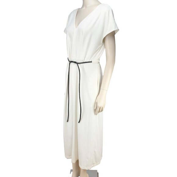 ADAY Minimalist Multiway Stretch Travel Whiteโ Maxi Dress with Black Belt sz S - Picture 10 of 16
